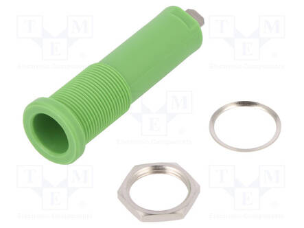 LABORATORY CONNECTOR: 4MM BANANA - SOCKET - 6000V - 16A - VIHREÄ - Banaanijatkoliittimet - HSEB3125LNI-GN - 1