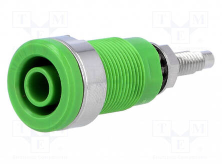 LABORATORY CONNECTOR: 4MM BANANA - SOCKET - 1KV - 32A - VIHREÄ - 40MM - Banaanijatkoliittimet - SEB6446-GN - 1