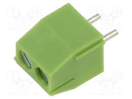 LIITIN: KYTKENTÄRIMA PIIRILEVYLLE - PURISTUS - 90° KULMA - PCB - Riviliittimet piirilevylle - XY350V-2P-3.5-GN - 1