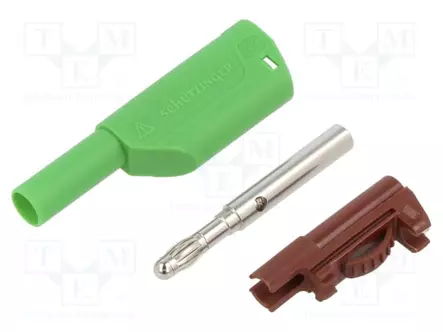 LABORATORY CONNECTOR: 4MM BANANA - PLUG - 32A - 1KV - VIHREÄ - INSULATED - Banaaniliittimet 4mm - SFK8500NIAS-GN - 1