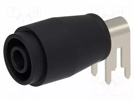 LABORATORY CONNECTOR: 4MM BANANA - SOCKET - 25A - MUSTA - PCB - 28MM - Banaanijatkoliittimet - PJP3263SPCTPCB-N - 2