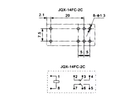 RELE PYSTYMALLI 6VDC/5A 2C - Piirikorttireleet - VR5V062CN - 2