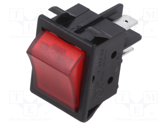 KEINUKYTKIN - DPST - AS: 2 - OFF-ON - 16A/250VAC - PUNAINEN - HEHKULAMPPU - WR - Keinukytkimet - WRG32F2BBREN - 1