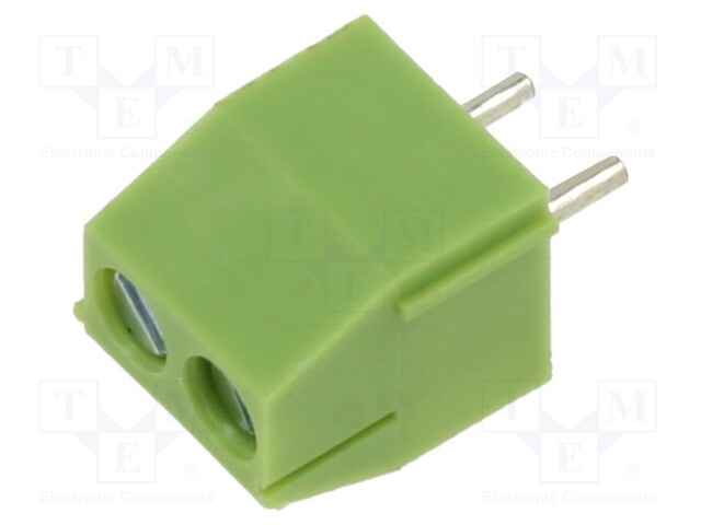 LIITIN: KYTKENTÄRIMA PIIRILEVYLLE - PURISTUS - 90° KULMA - PCB - Riviliittimet piirilevylle - XY350V-2P-3.5-GN - 1