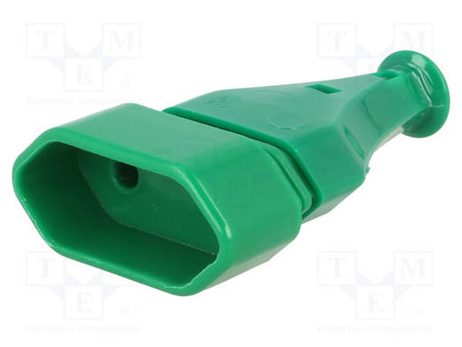 LIITIN: AC VIRTA-NAARAS - PISTORASIA - 2P - 250VAC - 2,5A - VIHREÄ - AC liittimet ja rungot - GN-11GN - 1