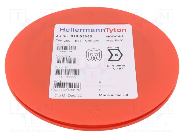 MERKIT - MERKINTÄ: 5 - 4÷9MM - PVC - VIHREÄ - -65÷105°C - LÄPILADOTTAVA - Kaapeleiden merkintä - HGDC4-95-PVC-GN - 1