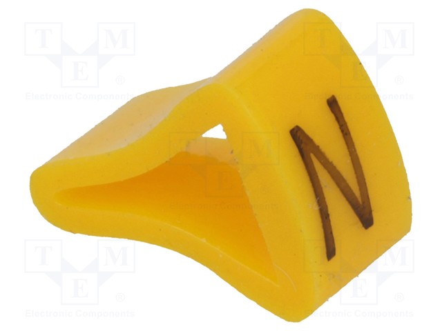 MERKIT - MERKINTÄ: N - 3÷6,5MM - H: 9MM - A: 7MM - -30÷100°C - L: 5MM - 250KPL - Kaapeleiden merkintä - MZ-2N - 1