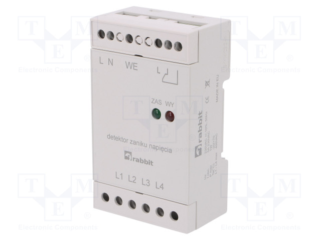 JÄNNITTEENVALVONTARELE - VAIHEKATKO - 230VAC - DIN-KISKOLLE - IP20 - Valvontareleet - RABBIT-DZN - 1