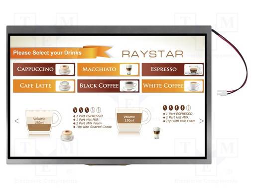 TFT NÄYTTÖ - 10,1" - 1280X800 - VALAISTUS: LED - RGB - LIITÄNTÄ: LVDS - TFT-näytöt - RFK1010L-AYH-LNN - 1