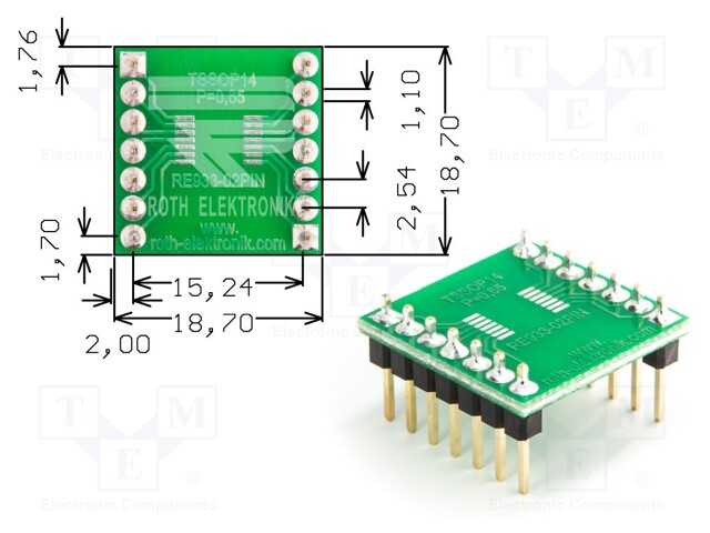 ADAPTERI PIIRILEVY,PROTOTYYPPI - Koekytkentälevyt - RE933-02PIN - 1