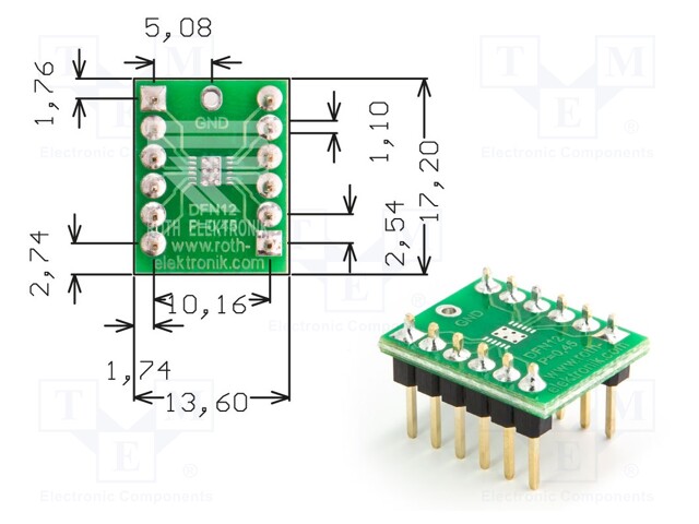 ADAPTERI PIIRILEVY,PROTOTYYPPI - Koekytkentälevyt - RE969-08PIN - 1