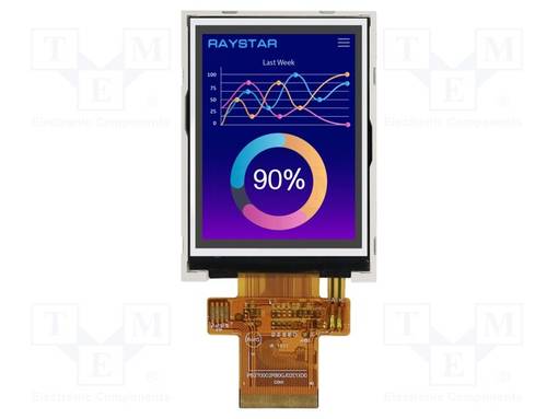 TFT NÄYTTÖ - 2,8" - 240X320 - VALAISTUS: LED - KOOT: 50,5X69,7X4,55MM - TFT-näytöt - RFJ280J-AYH-DNN - 1