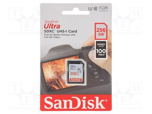 MUISTIKORTTI - ULTRA - SDXC - R: 100MB/S - CLASS 10 UHS U1 - 256GB - Muistikortit - SDSDUNR-256G-GN3IN - 1