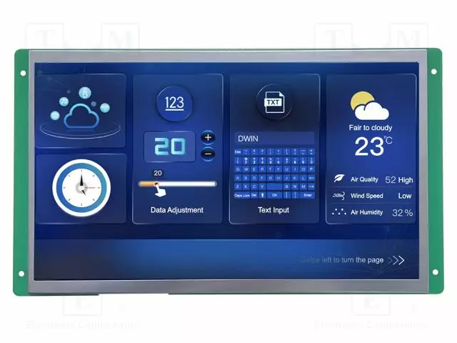 TFT NÄYTTÖ - 10,1" - 1024X600 - VALAISTUS: LED - 16MBFLASH - RGB - Älykkäät näytöt - DMG10600C101-03WN - 1