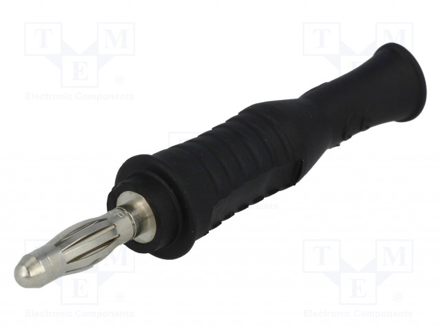 LABORATORY CONNECTOR: 4MM BANANA - PLUG - 36A - 30VAC - 60VDC - MUSTA - Banaaniliittimet 4mm - PJP1069-PRO-N - 1