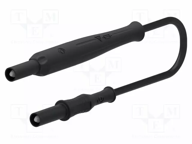 LABORATORY CONNECTOR: 4MM BANANA - BANANA PLUG 4MM X2 - 1A - MUSTA - Banaaniliittimet 4mm - PJP12312-1A-100N - 1