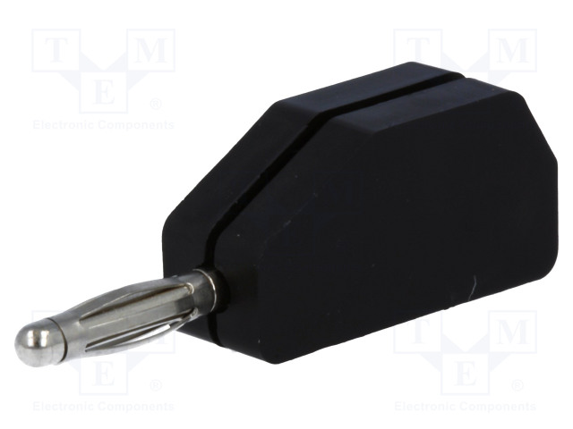 LABORATORY CONNECTOR: 2MM BANANA - PLUG - 10A - 33VAC - 70VDC - MUSTA - Banaaniliittimet 2mm - PJP215-N - 1