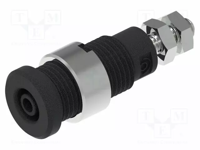 LABORATORY CONNECTOR: 2MM BANANA - SOCKET - MUSTA - M3 SCREW - Banaanijatkoliittimet - PJP228-4-C-N - 1