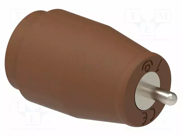 LABORATORY CONNECTOR: 4MM BANANA - SOCKET - 25A - BROWN - INSULATED - Banaanijatkoliittimet - PJP3223PCB-BN - 1