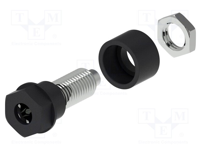 LABORATORY CONNECTOR: 4MM BANANA - SOCKET - 30VAC - 60VDC - 36A - MUSTA - Banaanijatkoliittimet - PJP3230-C-N - 1