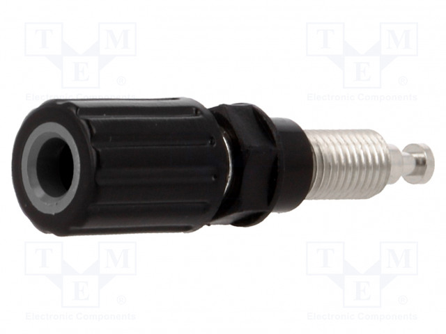 LABORATORY CONNECTOR: 4MM BANANA - SOCKET - 30VAC - 60VDC - 36A - MUSTA - Banaanijatkoliittimet - PJP3250-I-N - 1