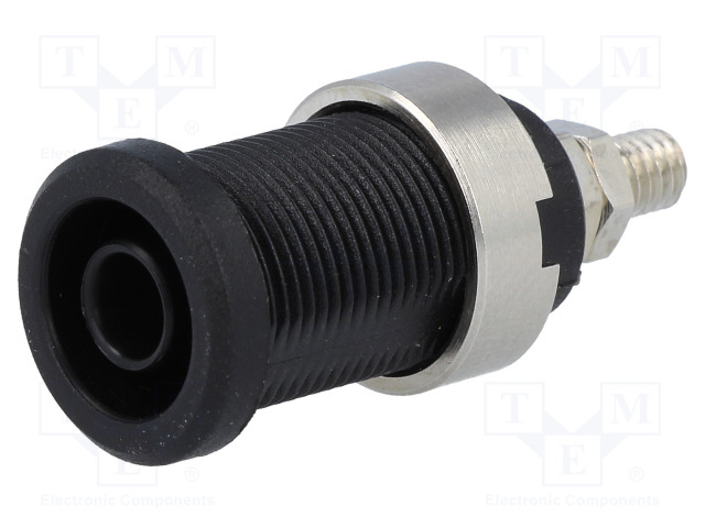LABORATORY CONNECTOR: 4MM BANANA - SOCKET - 1KV - 36A - MUSTA - Banaanijatkoliittimet - PJP3265-I-N - 1