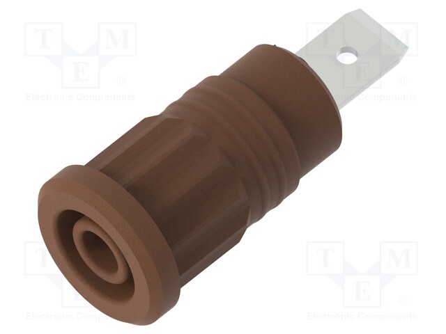 LABORATORY CONNECTOR: 4MM BANANA - SOCKET - 1KV - 36A - BROWN - Banaanijatkoliittimet - PJP3286-BN - 1