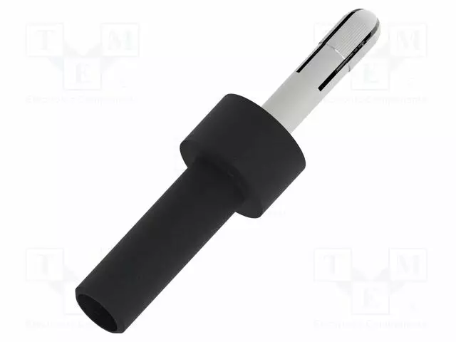 LABORATORY CONNECTOR: 4MM BANANA - SOCKET - MUSTA - NICKEL PLATED - Banaanijatkoliittimet - PJP3304-IEC-N - 1