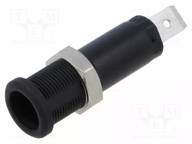 LABORATORY CONNECTOR: 4MM BANANA - SOCKET - 5KV - 10A - MUSTA - Banaanijatkoliittimet - PJP5266-HT-C-N - 1