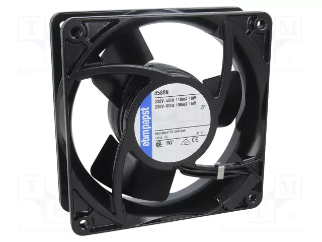 AKSIAALIPUHALLIN 230VAC - 119X119X38MM - 123M3/H - 41DBA - AC 230V tuulettimet - 4580N - 1