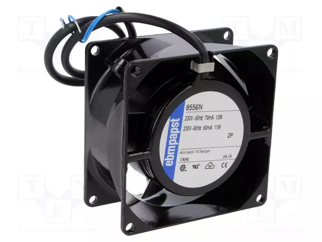 AKSIAALIPUHALLIN 230VAC - 80X80X38MM - 50M3/H - 31DBA - KUULA - AC 230V tuulettimet - 8556N - 1