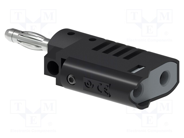 LABORATORY CONNECTOR: 4MM BANANA - PLUG - 36A - 30VAC - 60VDC - MUSTA - Banaaniliittimet 4mm - PJP1080-N - 1
