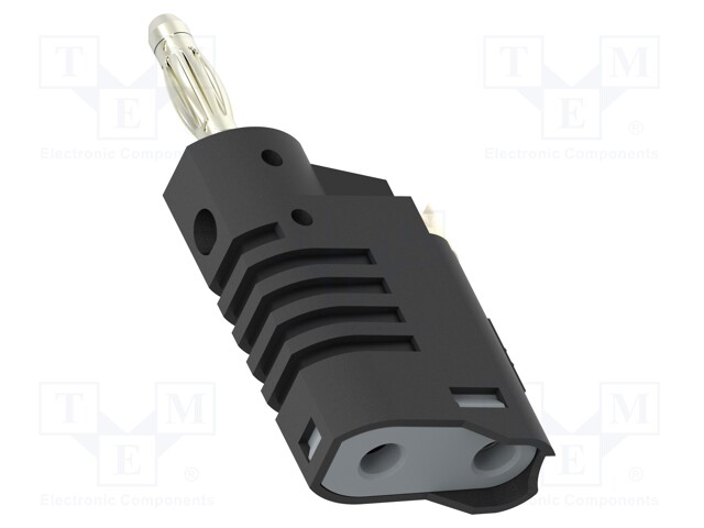 LABORATORY CONNECTOR: 4MM BANANA - PLUG - 36A - 30VAC - 60VDC - MUSTA - Banaaniliittimet 4mm - PJP1087-N - 1