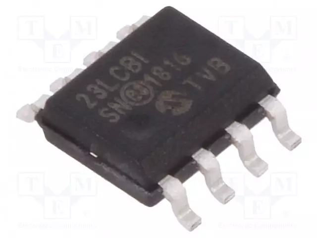 IC: SRAM MUISTI - 1024KBSRAM - 128KX8BIT - 2,5÷5,5V - 20MHZ - SO8 - TUUBI - SRAM sarjaliitet. muistit - mikropiirit - 23LC1024-ISN - 1