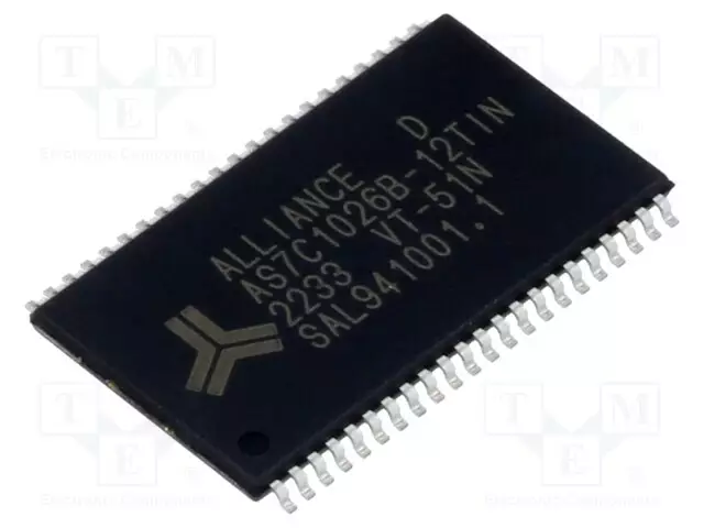 IC: SRAM MUISTI - 1MBSRAM - 16KX8BIT - 5V - 12NS - TSOP44 II - -40÷85°C - SRAM rinnakkaisl. muistit - mikropiirit - AS7C1026B-12TIN - 1