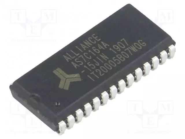 IC: SRAM MUISTI - 64KBSRAM - 8KX8BIT - 4,5÷5,5V - 15NS - SOJ28 - 300MILS - SRAM rinnakkaisl. muistit - mikropiirit - AS7C164A-15JIN - 1