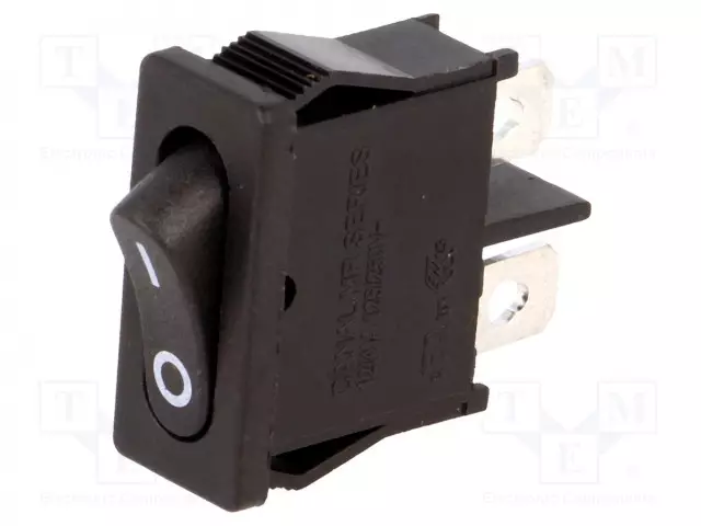 KEINUKYTKIN - SPST - AS: 2 - ON-OFF - 10A/250VAC - MUSTA - EI OLE - RUNKO: MUSTA - Keinukytkimet - MRH10C5NBBN - 1