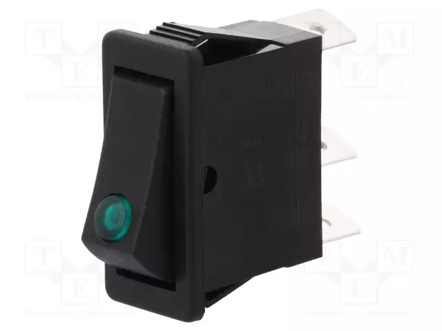 KEINUKYTKIN - SPST - AS: 2 - ON-OFF - 16A/250VAC - MUSTA - NEONVALO - 5500 - 250V - Keinukytkimet - AE-C5503PTNAN - 1