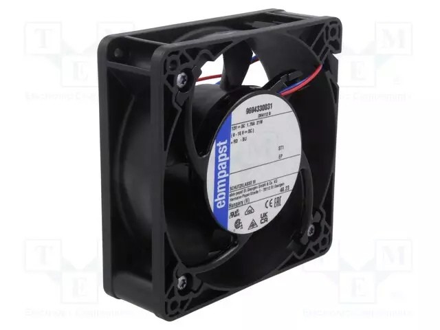 LAITETUULETIN - DC - 12VDC - 119X119X38MM - 280M3/H - 61DBA - DC 12V tuulettimet - DV4112N - 1