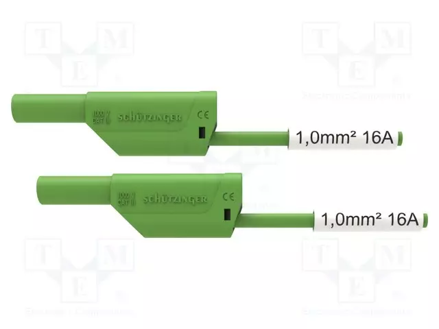 MITTAUSJOHTO - 16A - BANAANIPISTOKE 4MM,MOLEMMIN PUOLIN - PIT: 1M - Mittausjohdot - VSFK8700SIL1100-GN - 1