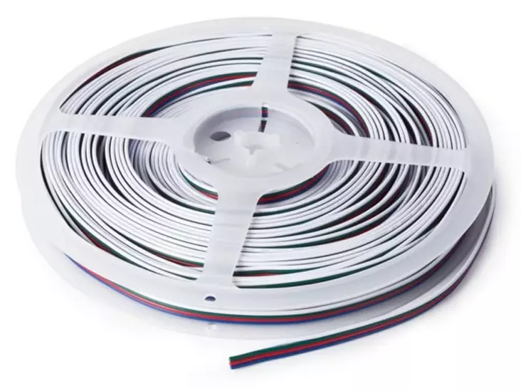 RGB KAAPELI 4-NAP LED NAUHOILLE 4 x 0.33 mm2 - 25m - LED ohjaimet ja himmentimet - CHLWIREN - 1