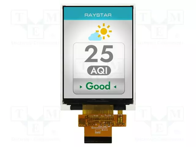 TFT NÄYTTÖ - 3,2" - 240X320 - VALAISTUS: LED - KOOT: 55,04X77,6X2,55MM - TFT-näytöt - RFJ320D-ALH-DNN - 1