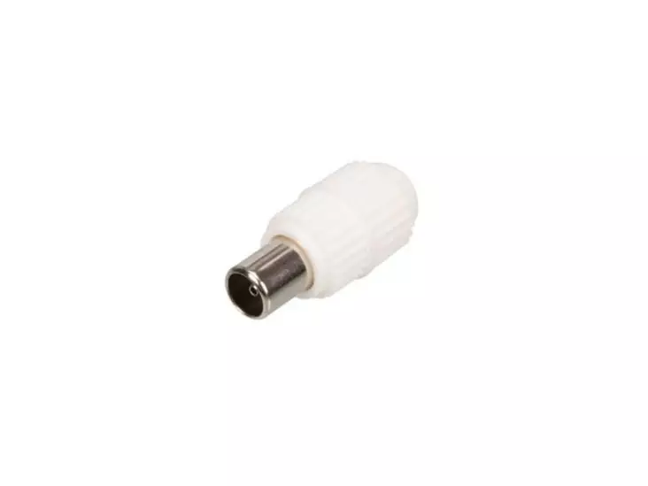 TV PLUG PLASTIC 9.5mm/2.3mm - MALE - WHITE - Plugit ja jakit - CV003HN - 1