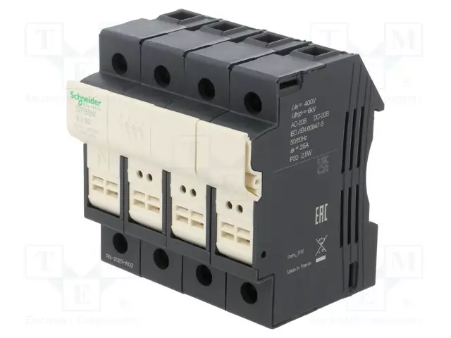 VAROKEPESÄ - 8,5X31,5MM - DIN-KISKOLLE - 25A - NAVAT: 3 - Sulakepitimet - DF83N - 1
