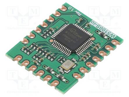 MODUULI: ETHERNET - KOMP: W5100S - 3,3VDC - 24X20X2,6MM - ETHERNET,SPI - Ethernet moduulit - W5100SIO - 1