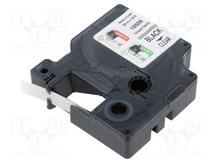 NAUHA - 9MM - 5,5M - LÄPINÄKYVÄ - MERKIN VÄRI: MUSTA - Tarratulostimet ja merkitsijät - DYMO.18508DMO - 1