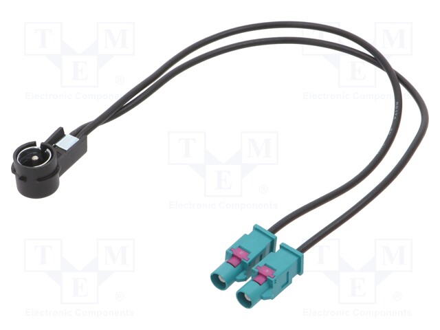 ANTENNIADAPTERI - 2X FAKRA-PISTOKE,ISO-KULMAPISTOKE - Autoantennien liittimet ja adapterit - ZRS-2F.2-ISO - 1