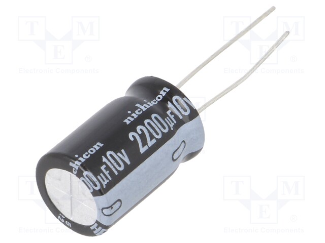 ELEKTROLYYTTIKONDENSAATTORI - LOW ESR - THT - 10VDC - Elektrolyyttikondensaattorit - pysty - UHE1A222MHD6TO - 1