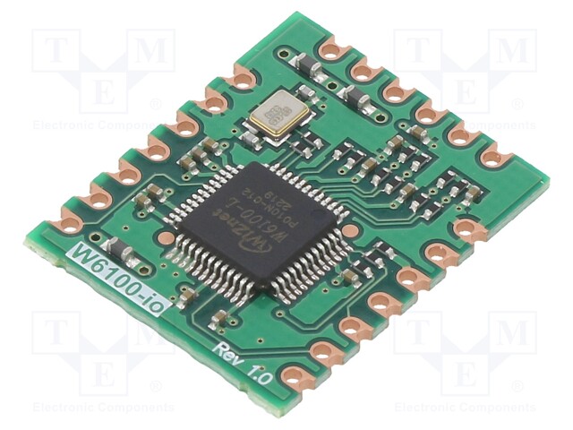 MODUULI: ETHERNET - KOMP: W6100 - 3,3VDC - 24X20X2,6MM - ETHERNET,SPI - Ethernet moduulit - W6100IO - 1