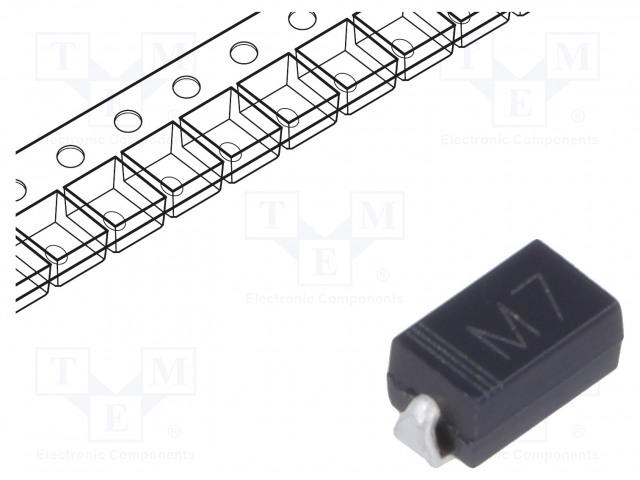 TASASUUNTAUSDIODI - SMD - 1KV - 1A - SMA - UFMAX: 1,1V - IFSM: 30A - Diodit - M7-DCO - 1